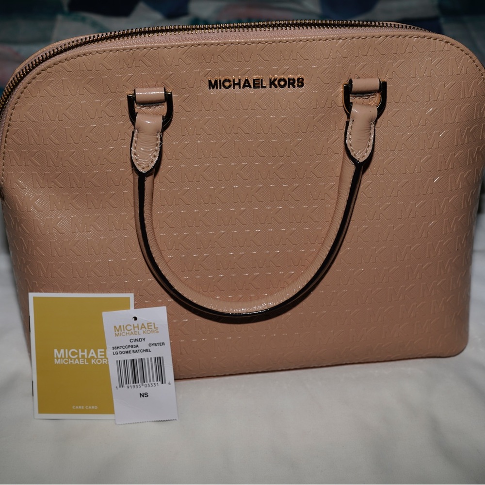 Michael Kors Tan/Blush Satchel Bag